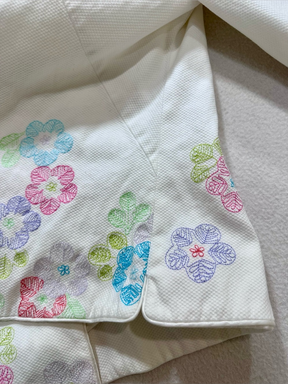 Sigrid Olsen White Jacket with Pastel Floral Embroidery - Picture 11 of 16